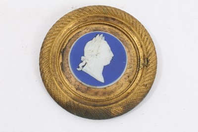 Lot 262 - Wedgwood jasparware plaque, relief portrait of George III