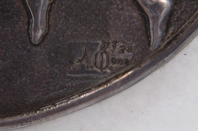 Lot 232 - Five silver Greek roundels in frame mount