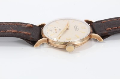 Lot 186 - 1960's 9ct gold cased Bentima wristwatch in case