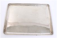 Lot 511 - George V silver tray of rectangular form, with...