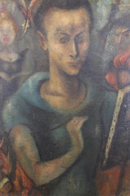 Lot 93 - Edouard Goerg (1893-1969) oil on canvas - Figural scene, possibly self portrait