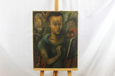 Lot 93 - Edouard Goerg (1893-1969) oil on canvas - Figural scene, possibly self portrait