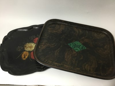 Lot 162 - Victorian papier mache tray by Schoolbred, and another