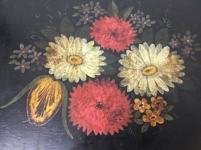 Lot 162 - Victorian papier mache tray by Schoolbred, and another
