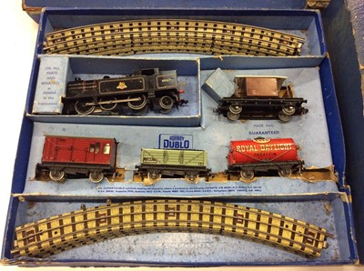 Lot 1545 - Railway- Two boxes of Hornby Dublo to include engines, buildings and other accessories