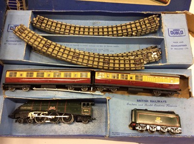 Lot 1545 - Railway- Two boxes of Hornby Dublo to include engines, buildings and other accessories