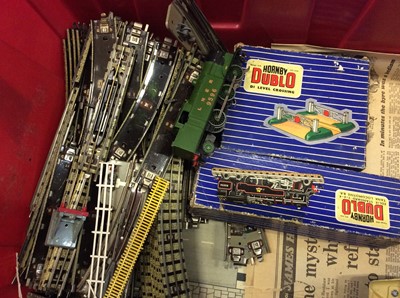 Lot 1545 - Railway- Two boxes of Hornby Dublo to include engines, buildings and other accessories