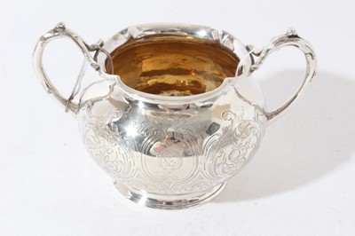 Lot 176 - Victorian silver four piece tea and coffee set by Smith & Nicholson London 1854