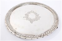 Lot 515 - Victorian silver salver of circular form, with...