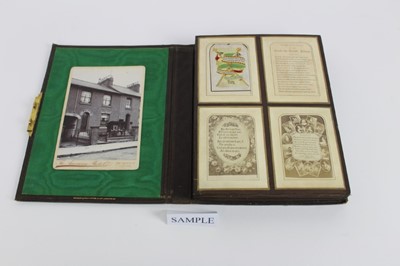 Lot 1084 - Victorian Carte De Visite leather album containing CVD's including 1880's portrait of deformed male face by Brown, Barnes and Bell, Sarah Bernhardt, Florence Nightingale, Miss Violet Cameron in dan...