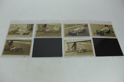 Lot 1085 - Postcards - Real photographic Motor Racing at Crystal Palace London c1930's.  Cars and drivers identified including K Evans in an Alfa, H. L. Hadley in an Austin (two different views), Hon. Peter A...