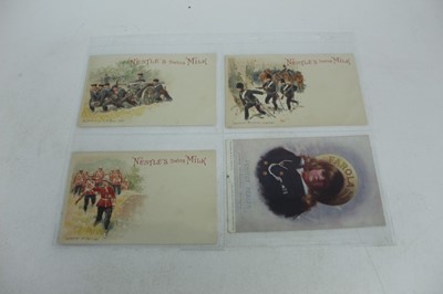 Lot 1087 - Postcards - Advertising including early Nestle's Military Swiss Milk chocolate, Cadbury's Cocoa,Rowntree's Cocoa, Hoe's Sauce, Idris Royal Mineral Waters, Phyllis Cooper Ovaltine etc.