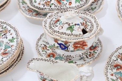 Lot 58 - Early Victorian miniature 52 piece dinner set, probably Minton, transfer printed with an Oriental pattern