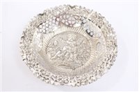 Lot 517 - Victorian silver bonbon dish of circular form,...