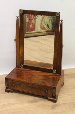 Lot 1458 - Early 19th century Continental mahogany toilet mirror