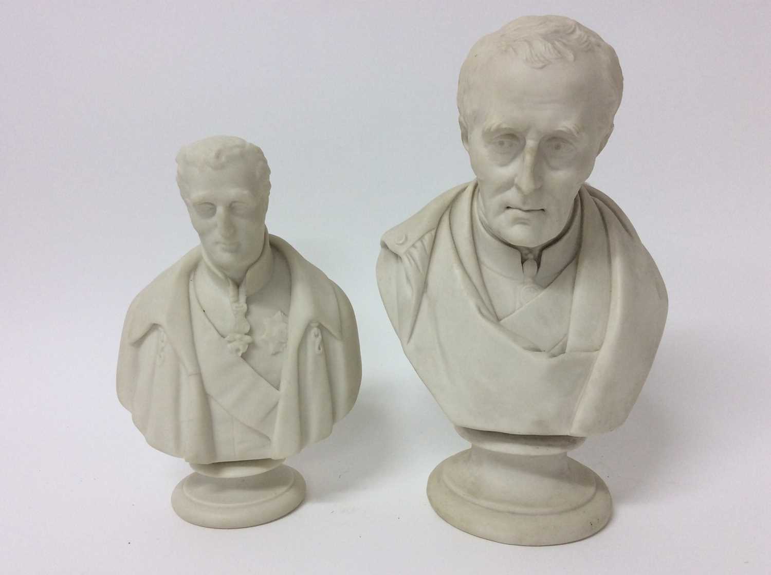 Lot 92 - Two 19th century Parian porcelain busts of