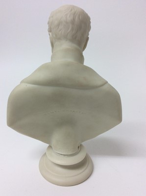 Lot 92 - Two 19th century Parian porcelain busts of The Duke of Wellington