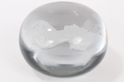 Lot 90 - Victorian glass sulphide paperweight with a bust of the young Queen Victoria