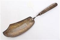 Lot 519 - George III silver fish slice with pierced...