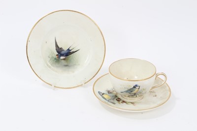Lot 41 - Royal Worcester trio painted by William Powell