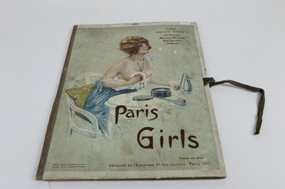 Lot 1100 - Paris Girls Folder containing sixteen printed drawings by Leo Foutan, Maurice Milliere, Suz. Meunier and A. Penot.  Published by Librairie de l` Estampe Paris.  Also The Kirchner Album and second s...