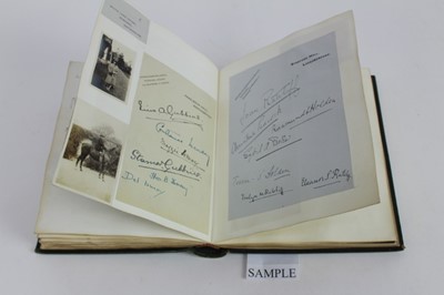 Lot 1101 - Miss Sicele O'Brien - 1920's Aviator. Scrapbook containing many photographs and cuttings,headed notepapers relating to her home, horses including Green Wavelet, Punchestown, hunting and her family....