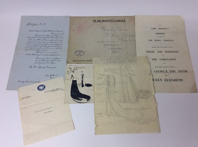 Lot 15 - The Coronation of H.M. King George VI , May 12 th 1937 - a fascinating group of ephemera sent to The Dowager Countess Haig ( The wife of the famous First World War Field Marshall ) comprising Royal...