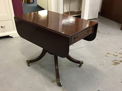 Lot 859 - Regency mahogany Pembroke table on pedestal base