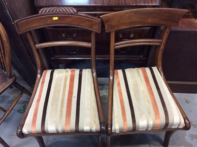 Lot 133 - Two Regency mahogany bar back dining chairs