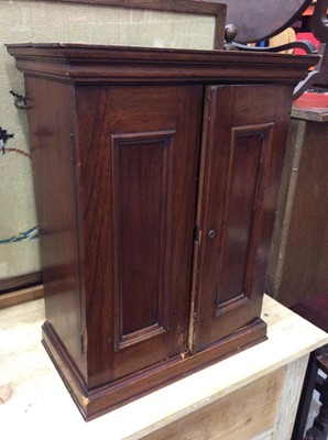 Lot 1017 - Georgian style mahogany toilet mirror, a small antique mahogany cupboard enclosed by two doors, oval wall mirror in gilt frame and another wall mirror in antique gilt frame