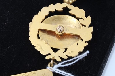 Lot 256 - 9ct gold and enamel Masonic Jewel for the Waltham Abbey Lodge