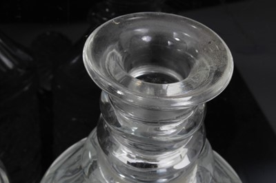 Lot 9 - Trio cut glass decanters