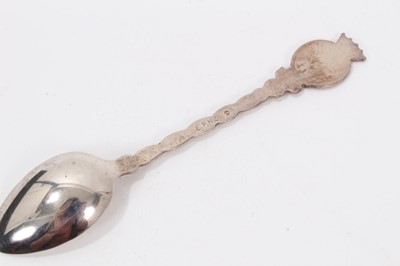Lot 21 - Lord Mountbattern of Burma , silver plated teaspoon with cast crowned M of B cipher within Garter collar to top  11.6cm