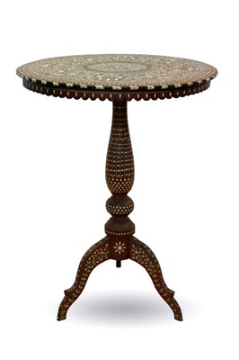 Lot 793 - Antique Anglo-Indian ivory inlaid teak occasional table