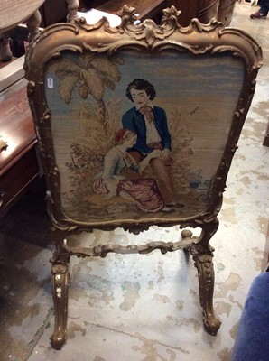 Lot 1002 - Victorian gilt framed fire screen