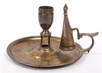 Lot 537 - George IV silver chamberstick of dished form,...