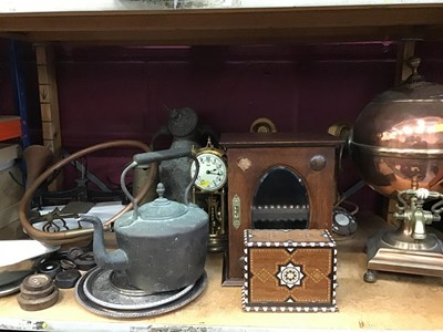 Lot 549 - Regency copper samovar, Victorian postal scales and sundry items