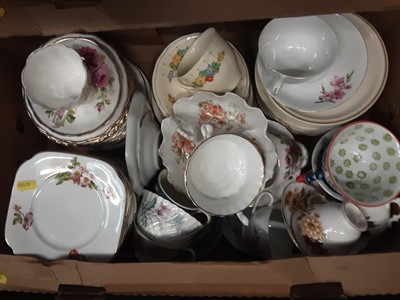 Lot 153 - Large collection of porcelain tea wares to include Royal Albert, Colclough and others