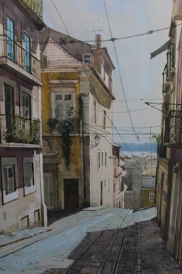 Lot 247 - Michael 'Mick' Smee (1946) watercolour Lisbon