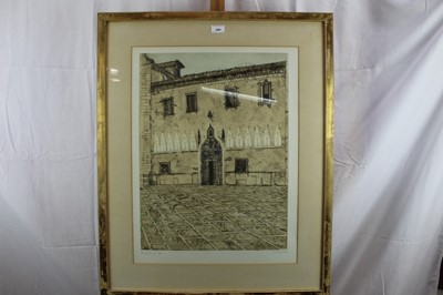 Lot 249 - Richard Beer (1928-2007) etching - 'Pink house 1/10'