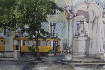 Lot 248 - Michael 'Mick' Smee (1946) watercolour Lisbon