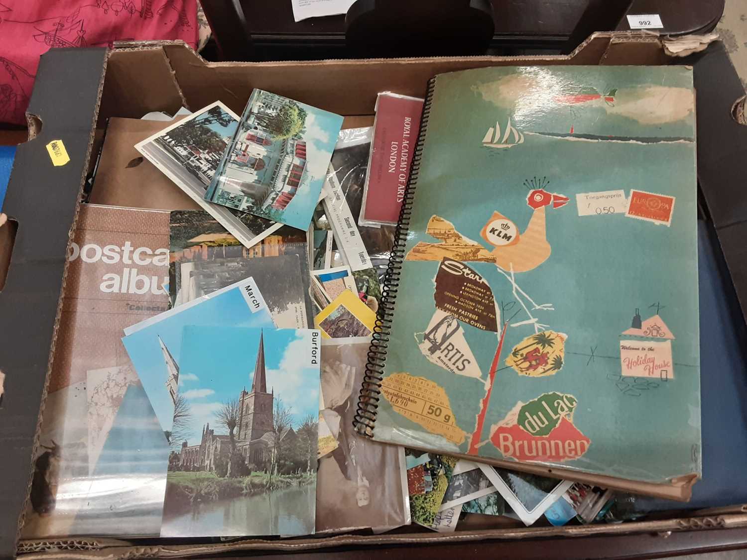 Lot 291 - Box of Postcard albums and loose postcards
