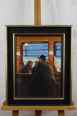 Lot 118 - Michael 'Mick' Smee (1946) oil on canvas - At the bar in the French