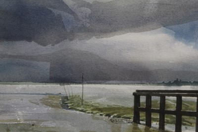 Lot 246 - Michael 'Mick' Smee (1946) watercolour - Low tide, Goldhanger