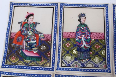 Lot 313 - Good large collection of 19th century Chinese paintings on rice paper