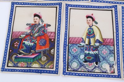 Lot 313 - Good large collection of 19th century Chinese paintings on rice paper