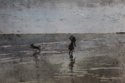 Lot 245 - Michael Blaker etching - 'The Morning Throw - Ramsgate Sands' 1/300