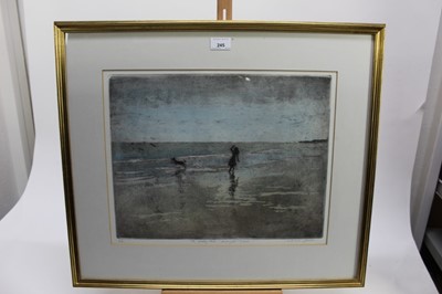 Lot 245 - Michael Blaker etching - 'The Morning Throw - Ramsgate Sands' 1/300