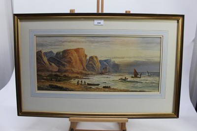Lot 244 - Lennard Lewis 1826-1913 watercolour - coastal landscape