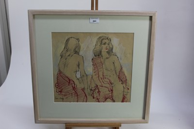 Lot 243 - Ian Hay (1940) pencil and chalk - studies of Francoise 1986